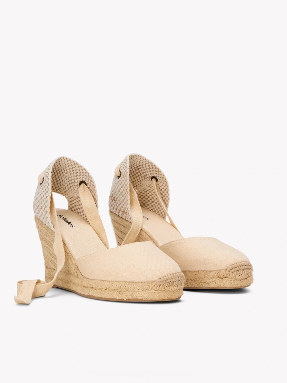 Soludos The Marseille Wedge Espadrille in La Concha Ivory, Size 7